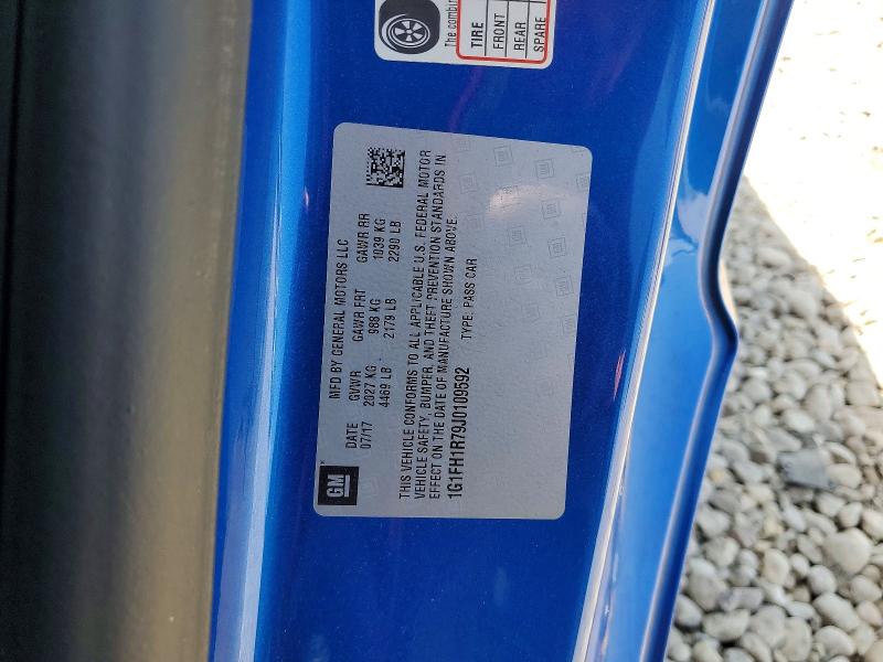59296376 :رقم المزاد ، 1G1FH1R79J0109592 vin ، 2018 Chevrolet Camaro مزاد بيع