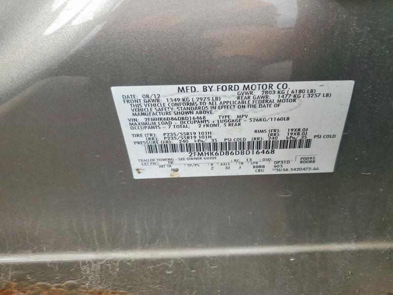 Продаж на аукціоні авто 2013 Ford Flex, vin: 2FMHK6D86DBD16468, номер лоту: 61582646