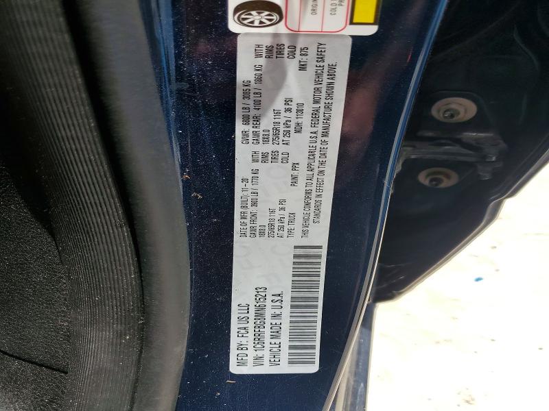 Aukcja sprzedaży 2021 Ram 1500, vin: 1C6RRFBG8MN615213, numer aukcji: 60638516