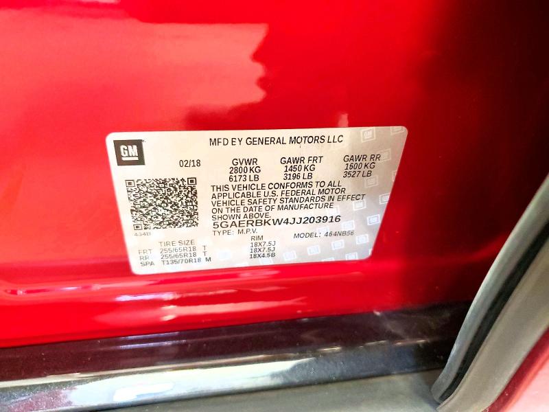 Aukcja sprzedaży 2018 Buick Enclave, vin: 5GAERBKW4JJ203916, numer aukcji: 62776276