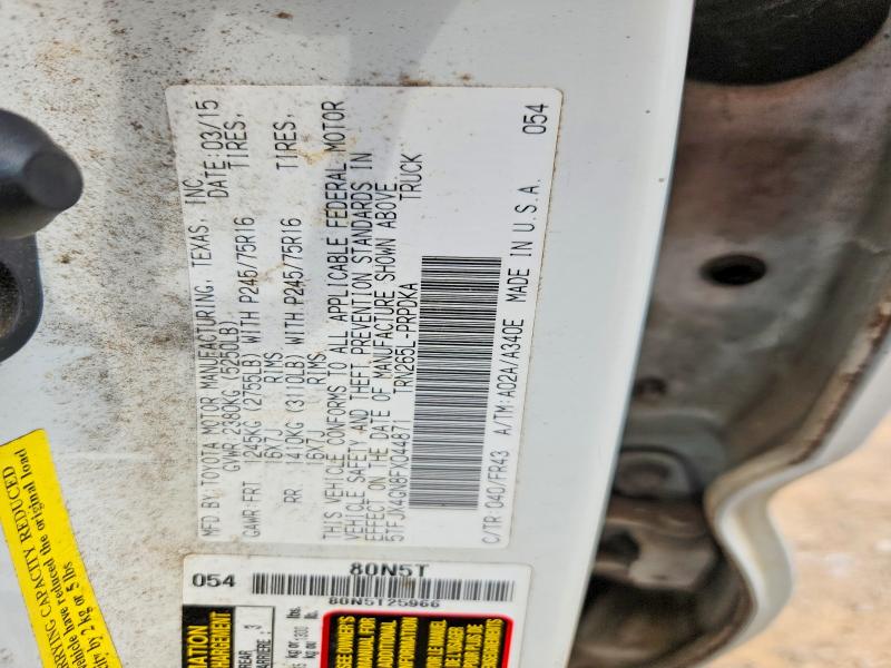 2015 Toyota Tacoma მანქანა იყიდება აუქციონზე, vin: 5TFJX4GN8FX044871, აუქციონის ნომერი: 62626996