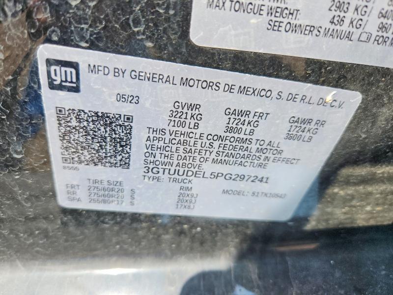 62509196 :رقم المزاد ، 3GTUUDEL5PG297241 vin ، 2023 Gmc Sierra مزاد بيع