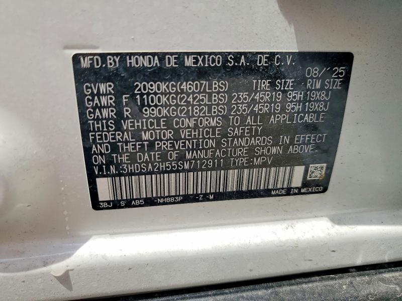2025 Acura Adx მანქანა იყიდება აუქციონზე, vin: 3HDSA2H55SM712911, აუქციონის ნომერი: 62342626