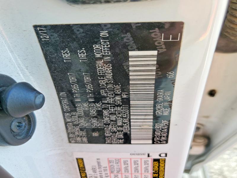 61539706 :رقم المزاد ، JTEBU5JRXJ5533111 vin ، 2018 Toyota 4runner مزاد بيع