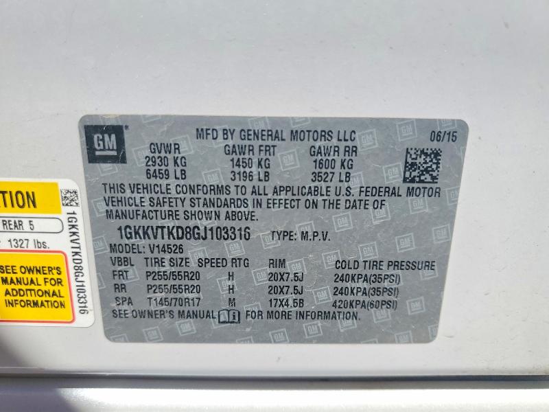 2016 Gmc Acadia მანქანა იყიდება აუქციონზე, vin: 1GKKVTKD8GJ103316, აუქციონის ნომერი: 60478846