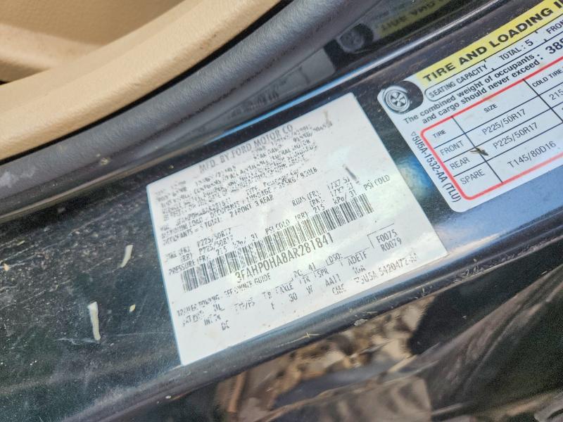 Продажа на аукционе авто 2010 Ford Fusion, vin: 3FAHP0HA8AR281841, номер лота: 60034956