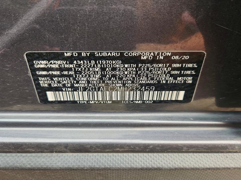 Продаж на аукціоні авто 2021 Subaru Crosstrek, vin: JF2GTAEC2MH232459, номер лоту: 61731376