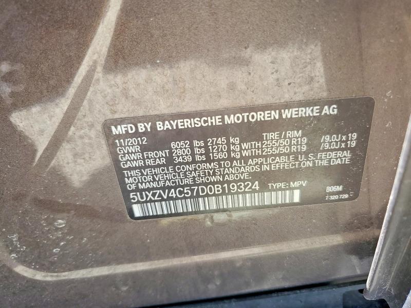 Продажа на аукционе авто 2013 Bmw X5, vin: 5UXZV4C57D0B19324, номер лота: 60092166
