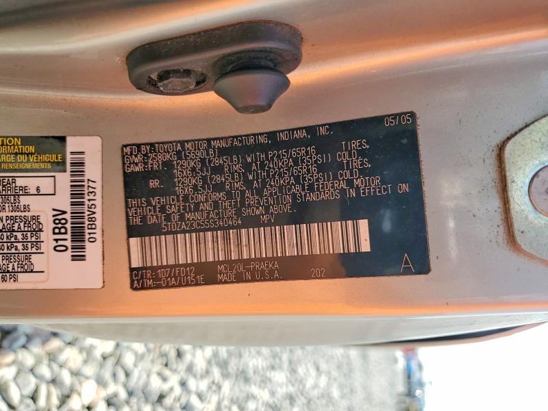 Продажа на аукционе авто 2005 Toyota Sienna, vin: 5TDZA23C55S340464, номер лота: 60654476