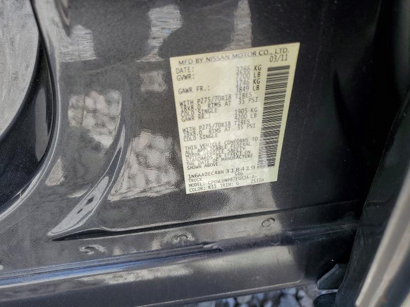 2011 Nissan Titan მანქანა იყიდება აუქციონზე, vin: 1N6AA0EC4BN318419, აუქციონის ნომერი: 60477636