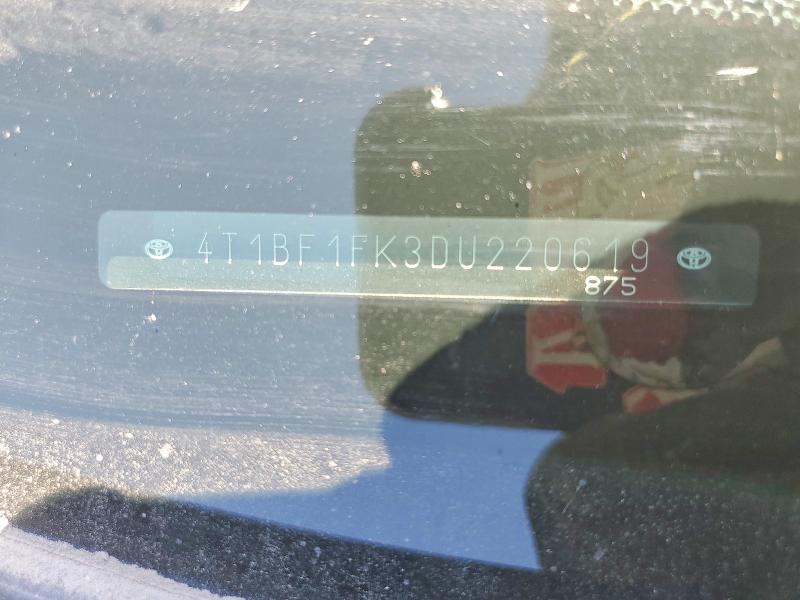 Aukcja sprzedaży 2013 Toyota Camry, vin: 4T1BF1FK3DU220619, numer aukcji: 61408486