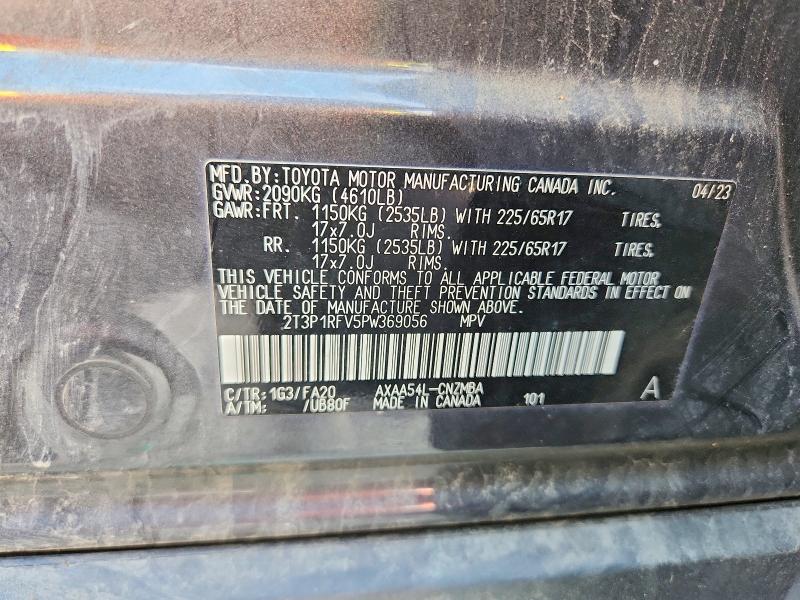 61939286 :رقم المزاد ، 2T3P1RFV5PW369056 vin ، 2023 Toyota Rav4 مزاد بيع