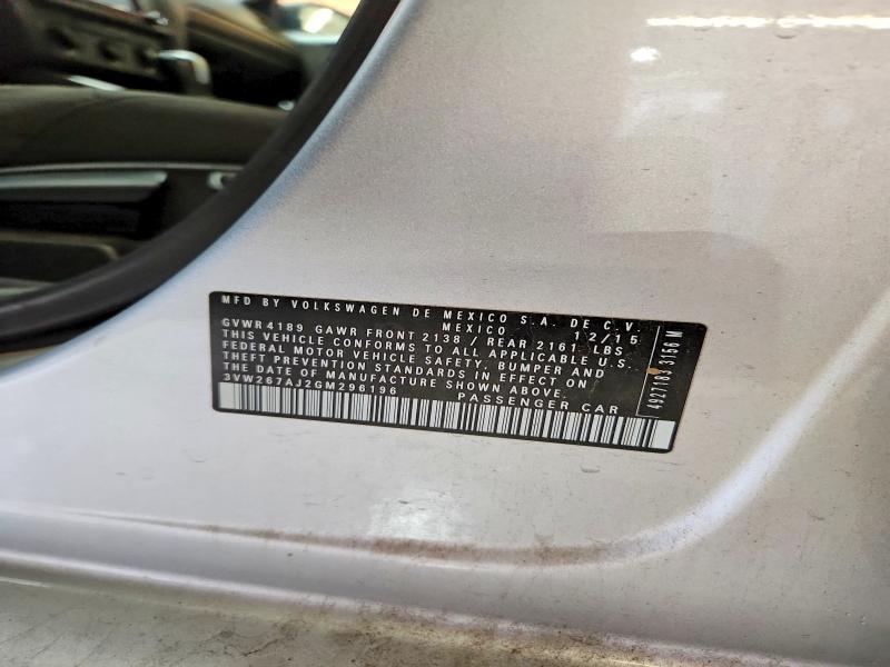 Aukcja sprzedaży 2016 Volkswagen Jetta, vin: 3VW267AJ2GM296196, numer aukcji: 62801066