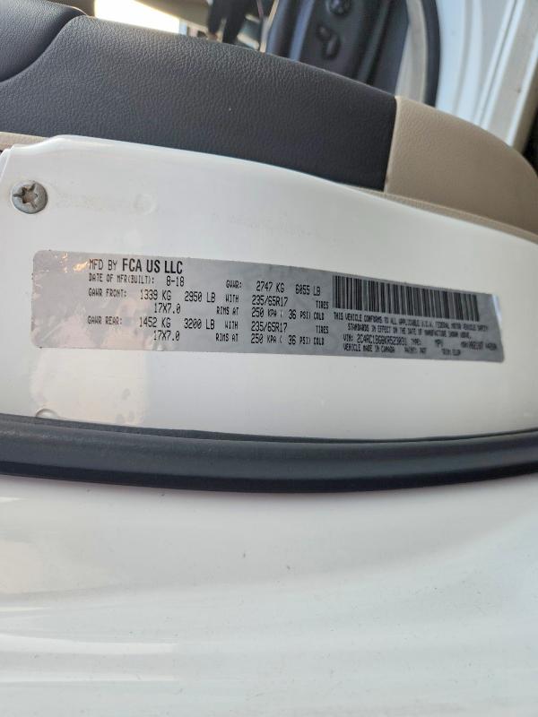 Продажа на аукционе авто 2019 Chrysler Pacifica, vin: 2C4RC1BG6KR523031, номер лота: 61584816