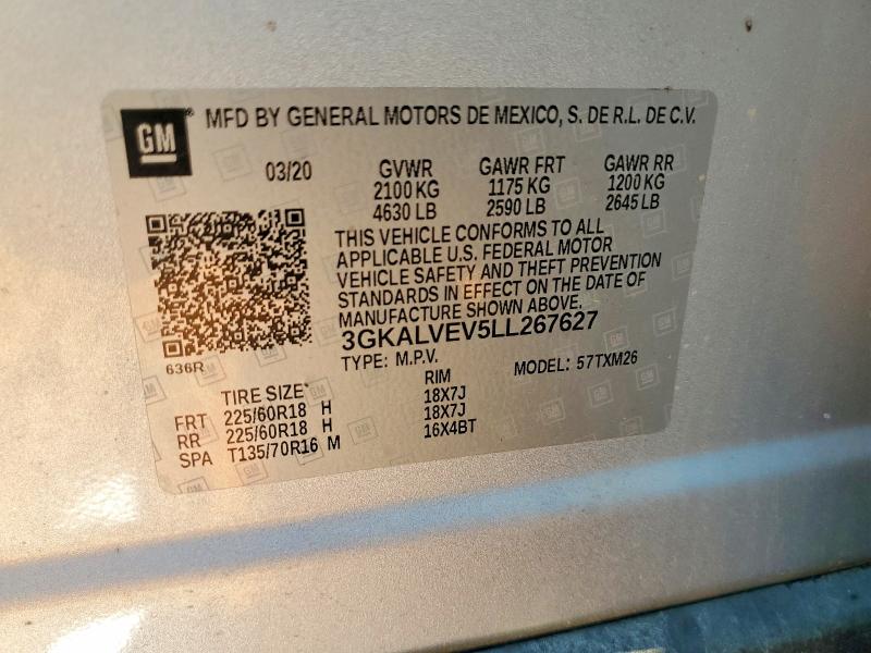 Aukcja sprzedaży 2020 Gmc Terrain, vin: 3GKALVEV5LL267627, numer aukcji: 62802466