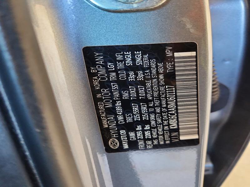 59171646 :رقم المزاد ، KM8K6CAA8MU601117 vin ، 2021 Hyundai Kona مزاد بيع