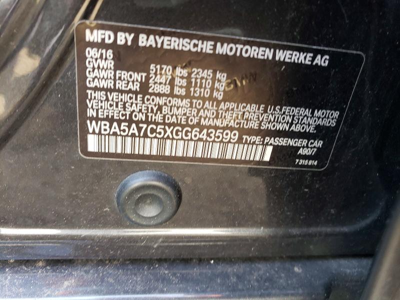 Aukcja sprzedaży 2016 Bmw 528, vin: WBA5A7C5XGG643599, numer aukcji: 59986996