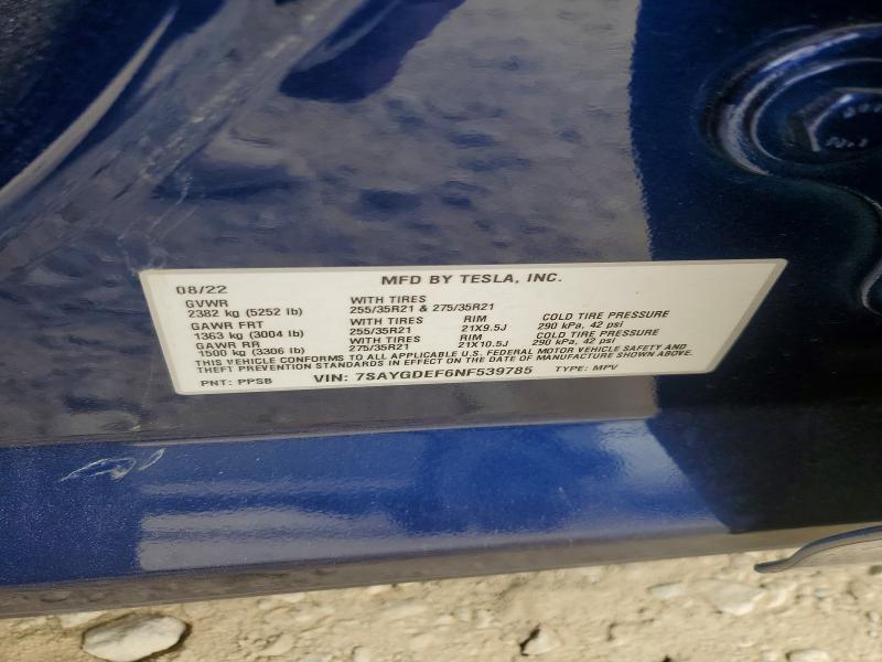 Aukcja sprzedaży 2022 Tesla Model Y, vin: 7SAYGDEF6NF539785, numer aukcji: 61031936