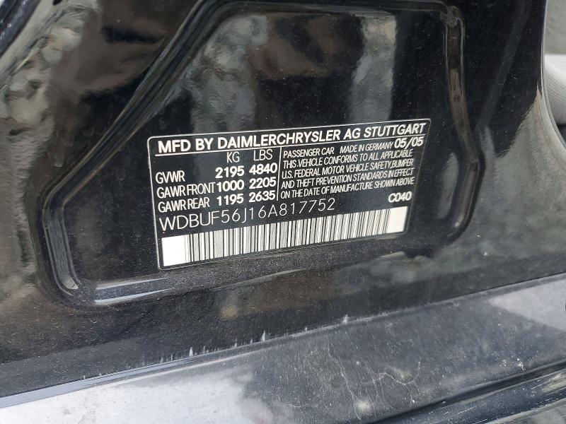 60764346 :رقم المزاد ، WDBUF56J16A817752 vin ، 2006 Mercedes-benz E مزاد بيع