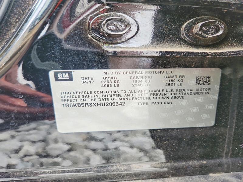 2017 Cadillac Ct6 მანქანა იყიდება აუქციონზე, vin: 1G6KB5RSXHU206342, აუქციონის ნომერი: 62928046