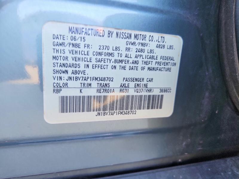 Aukcja sprzedaży 2015 Infiniti Q50, vin: JN1BV7AP1FM348702, numer aukcji: 60044776