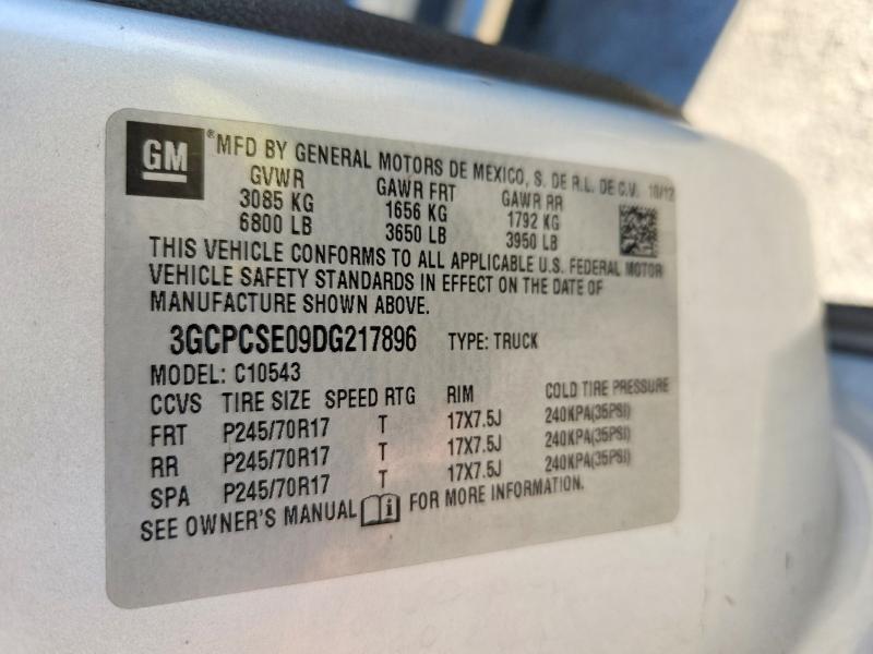 62457006 :رقم المزاد ، 3GCPCSE09DG217896 vin ، 2013 Chevrolet Silverado مزاد بيع