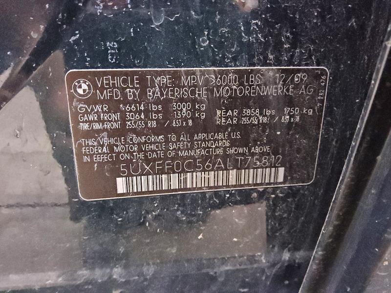 Продажа на аукционе авто 2010 Bmw X5, vin: 5UXFF0C56ALT75812, номер лота: 58752936