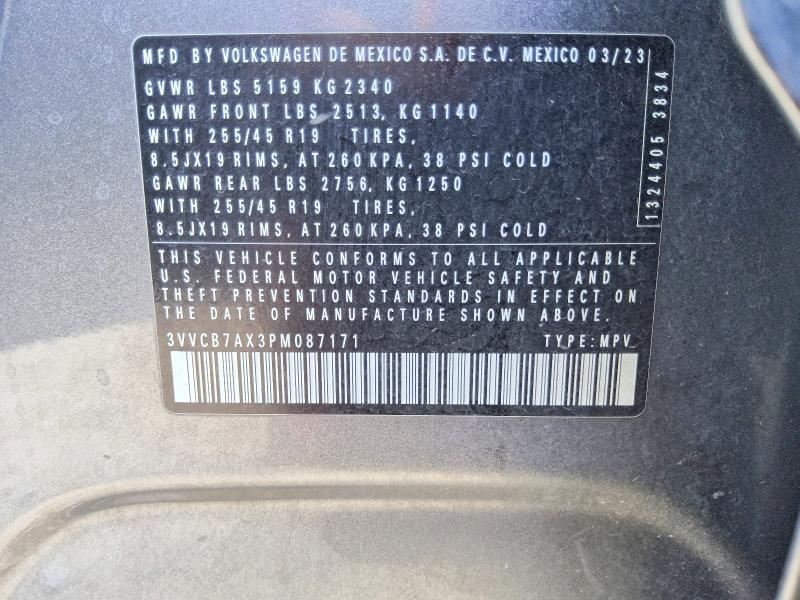 Продажа на аукционе авто 2023 Volkswagen Tiguan, vin: 3VVCB7AX3PM087171, номер лота: 60440316