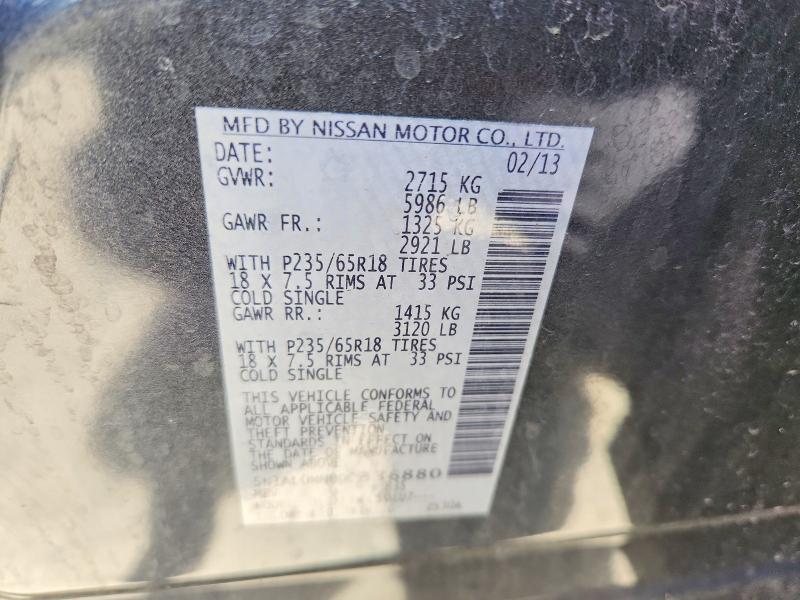 63137576 :رقم المزاد ، 5N1AL0MN0DC336880 vin ، 2013 Infiniti Jx35 مزاد بيع