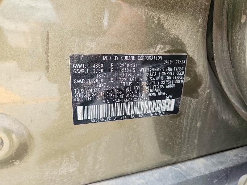 62098566 :رقم المزاد ، 4S4BTANC8R3198567 vin ، 2024 Subaru Outback مزاد بيع