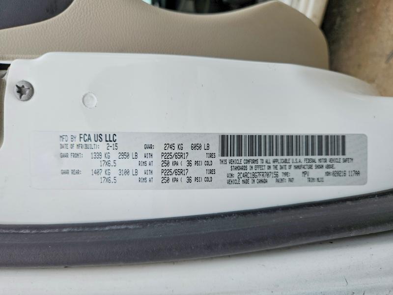 Продажа на аукционе авто 2015 Chrysler Town & Country, vin: 2C4RC1BG7FR707156, номер лота: 59786546