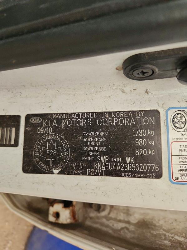 2011 Kia Forte მანქანა იყიდება აუქციონზე, vin: KNAFU4A23B5320776, აუქციონის ნომერი: 58413446