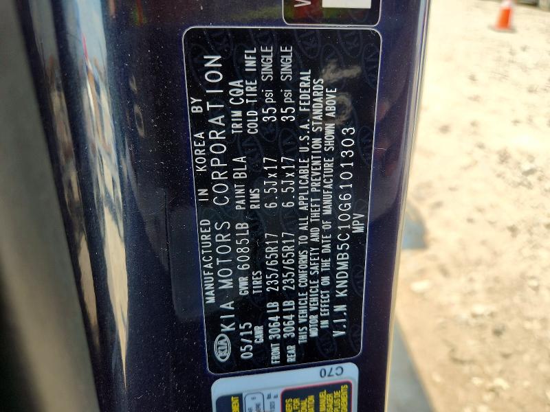 Aukcja sprzedaży 2016 Kia Sedona, vin: KNDMB5C10G6101303, numer aukcji: 61011176