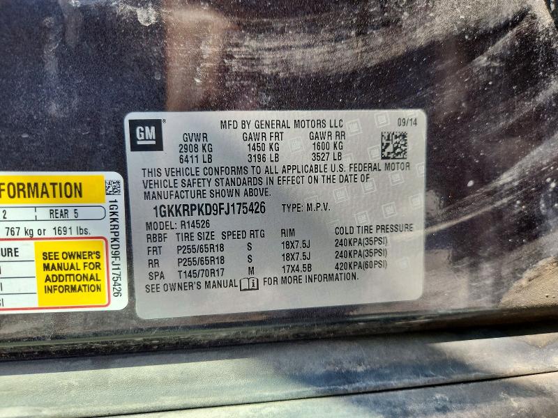 Продаж на аукціоні авто 2015 Gmc Acadia, vin: 1GKKRPKD9FJ175426, номер лоту: 62604046