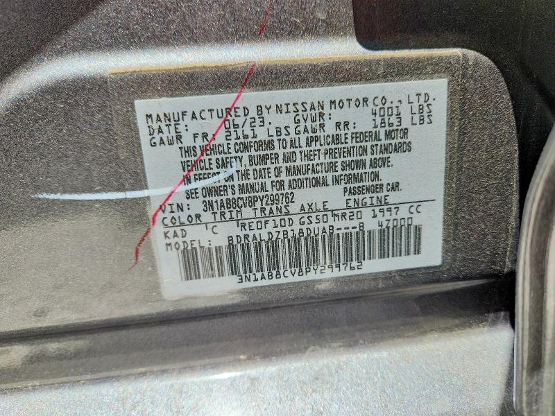 59889166 :رقم المزاد ، 3N1AB8CV8PY299762 vin ، 2023 Nissan Sentra مزاد بيع
