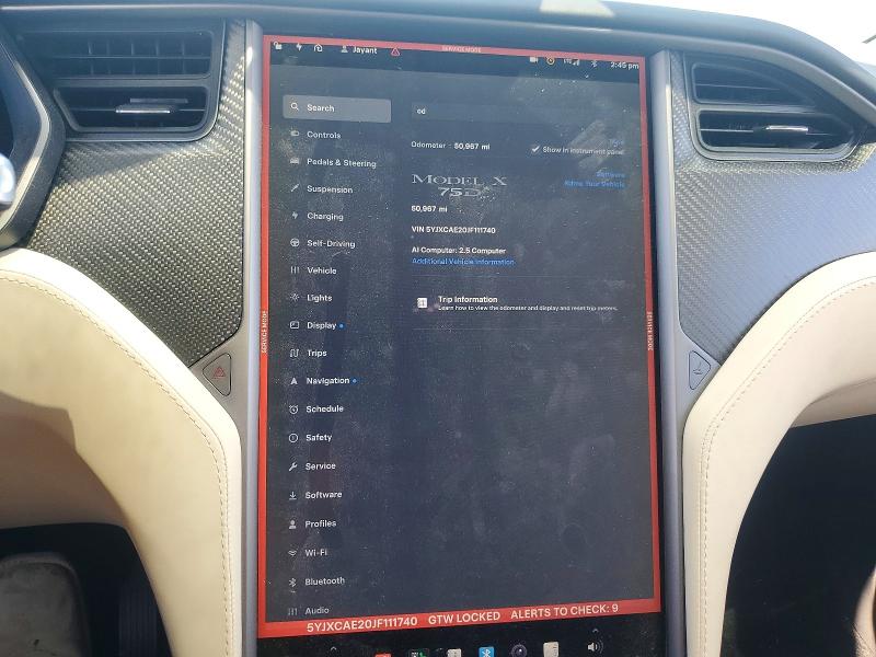 Продажа на аукционе авто 2018 Tesla Model X, vin: 5YJXCAE20JF111740, номер лота: 61988186
