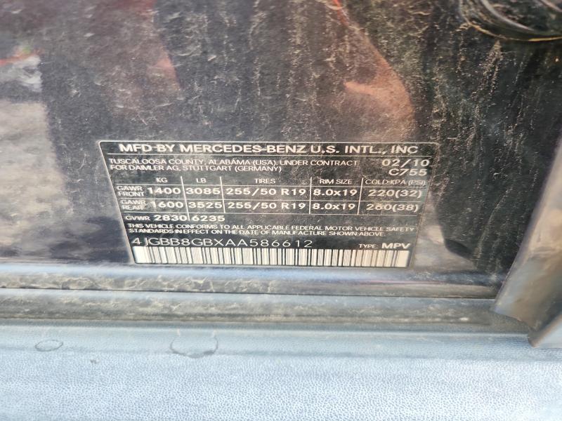 Aukcja sprzedaży 2010 Mercedes-benz Ml, vin: 4JGBB8GBXAA586612, numer aukcji: 61013666