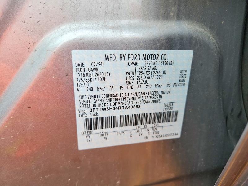 60806736 :رقم المزاد ، 3FTTW8H34RRA40863 vin ، 2024 Ford Maverick مزاد بيع