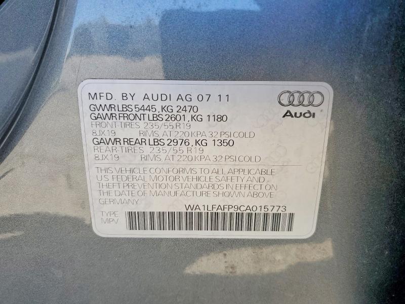 Aukcja sprzedaży 2012 Audi Q5, vin: WA1LFAFP9CA015773, numer aukcji: 60869496
