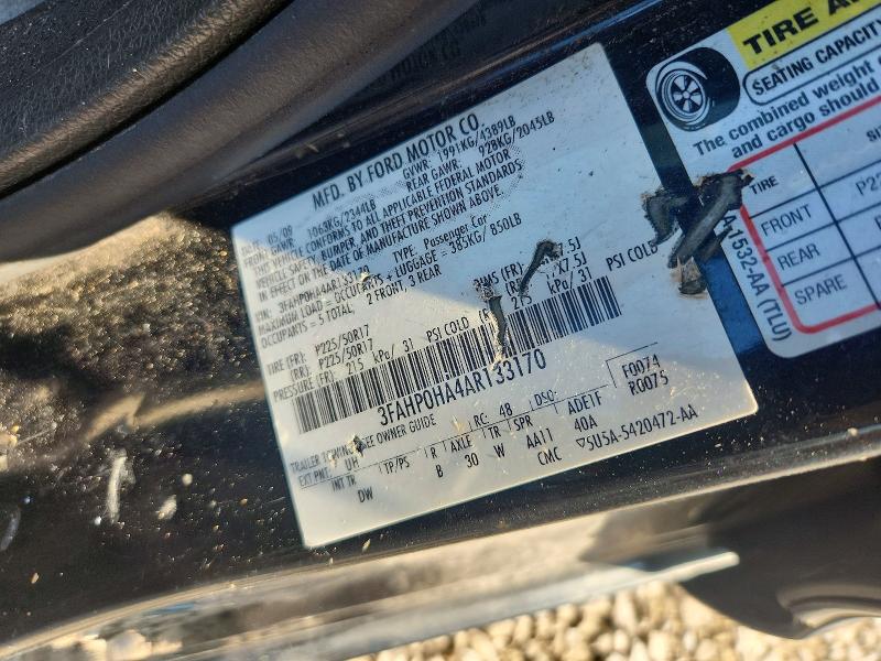 Aukcja sprzedaży 2010 Ford Fusion, vin: 3FAHP0HA4AR133170, numer aukcji: 63328466