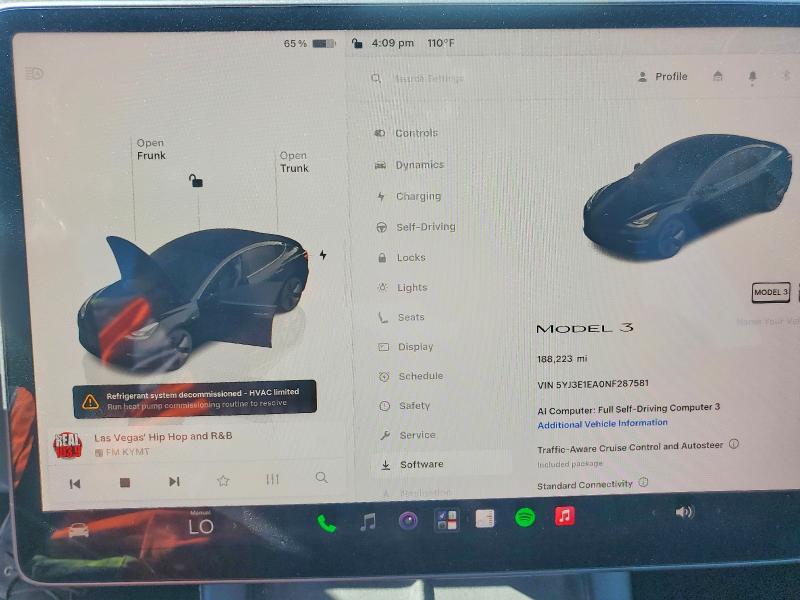 Aukcja sprzedaży 2022 Tesla Model 3, vin: 5YJ3E1EA0NF287581, numer aukcji: 60043746