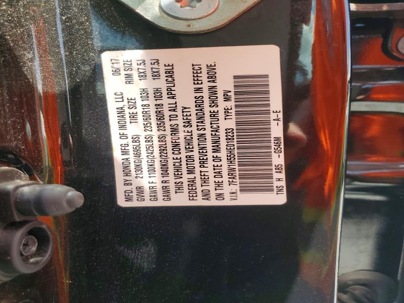 62638946 :رقم المزاد ، 7FARW1H55HE018233 vin ، 2017 Honda Cr-v مزاد بيع