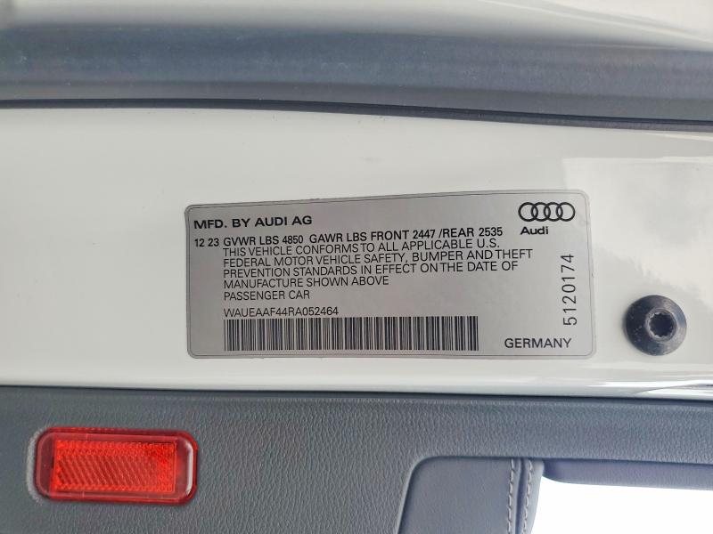 Aukcja sprzedaży 2024 Audi A4, vin: WAUEAAF44RA052464, numer aukcji: 62295056