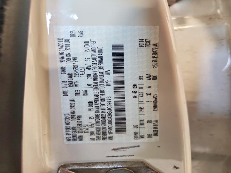 Aukcja sprzedaży 2016 Ford Escape, vin: 1FMCU0GX9GUC09773, numer aukcji: 59635756