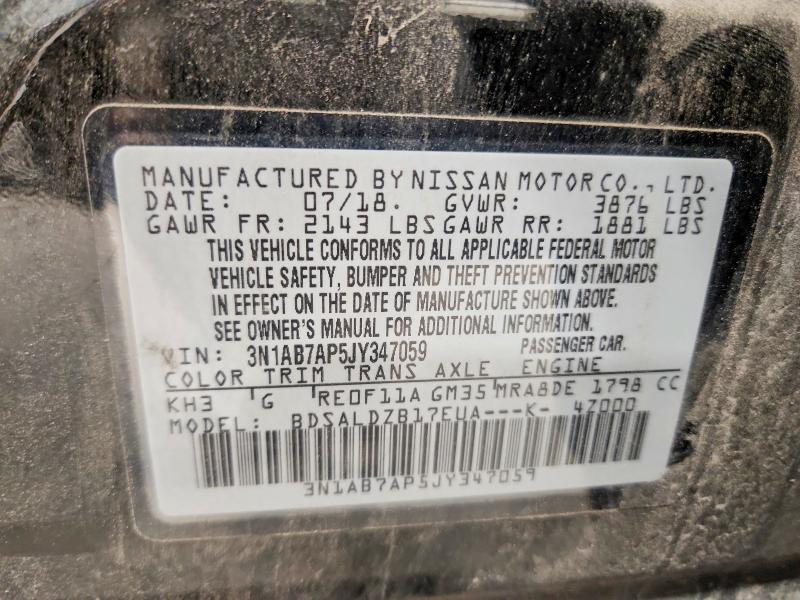 Продаж на аукціоні авто 2018 Nissan Sentra, vin: 3N1AB7AP5JY347059, номер лоту: 63555596