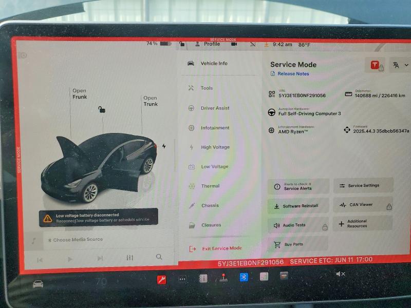 Продаж на аукціоні авто 2022 Tesla Model 3, vin: 5YJ3E1EB0NF291056, номер лоту: 61297556
