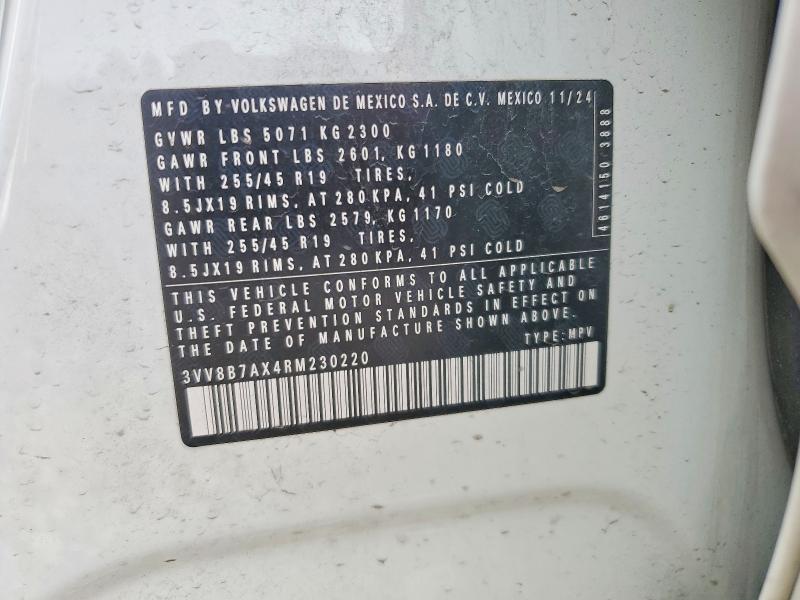 Продажа на аукционе авто 2024 Volkswagen Tiguan, vin: 3VV8B7AX4RM230220, номер лота: 61366836