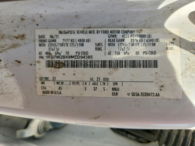 60755416 :رقم المزاد ، 1FD7W2B69MED94385 vin ، 2021 Ford F250 مزاد بيع