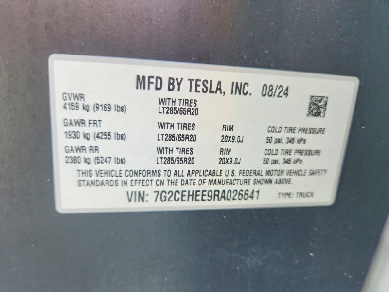 Продажа на аукционе авто 2024 Tesla Cybertruck, vin: 7G2CEHEE9RA026641, номер лота: 60189616