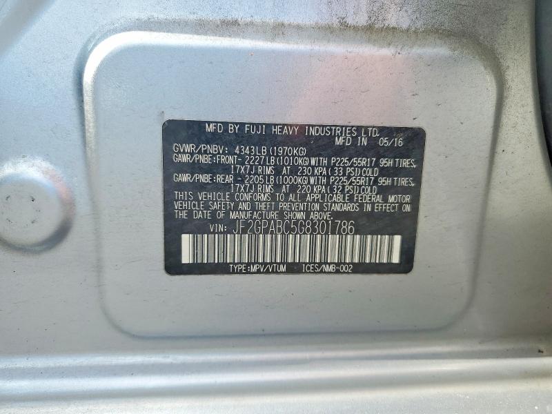 Aukcja sprzedaży 2016 Subaru Crosstrek, vin: JF2GPABC5G8301786, numer aukcji: 59875386